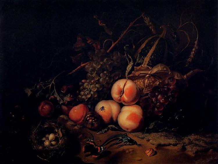 Rachel Ruysch Still-Life with Fruit and Insects